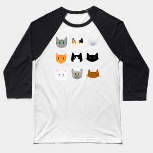 Cute Cats Pattern Baseball T-Shirt